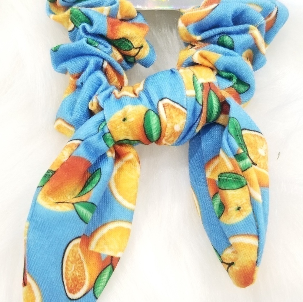 Blue orange scrunchie - Picture 2 of 3
